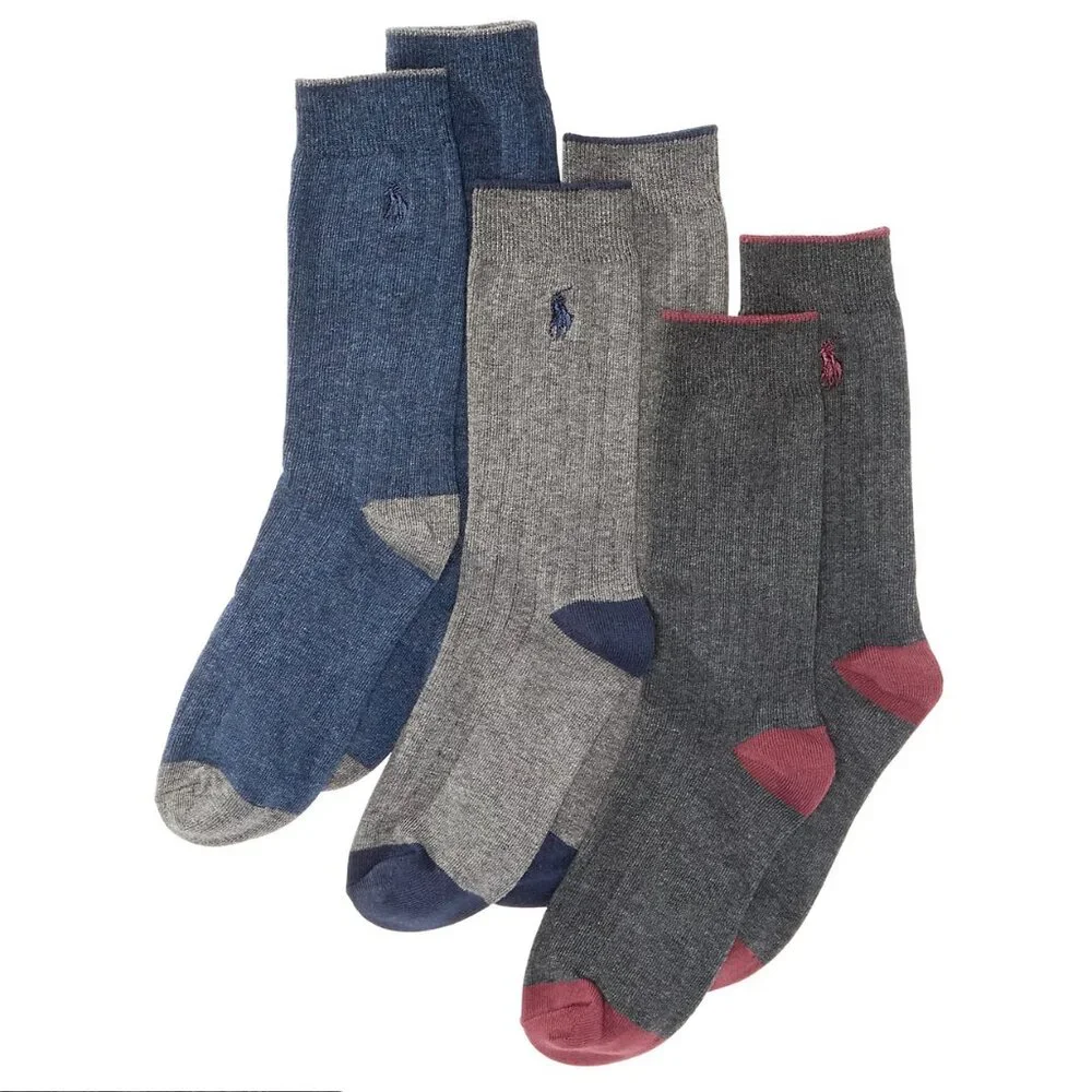 Polo Ralph Lauren Ribbed Dress Socks 3 Pack Assorted